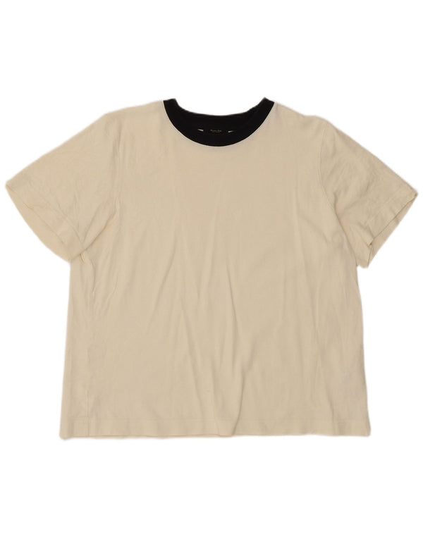 T-shirt damski Massimo Dutti Top UK 18 XL Off White Cotton