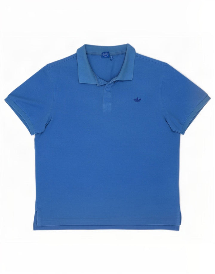 Męska koszulka polo Adidas, duża, niebieska, bawełniana