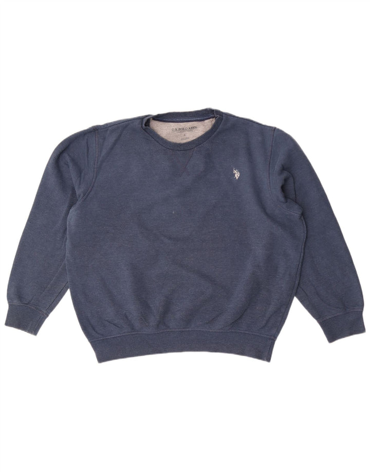 US Polo Assn. Męska bluza z kapturem, duża, niebieska, bawełniana
