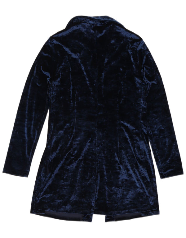 Damska bluzka koszulowa o przedłużonym fasonie w stylu vintage IT 44 Średni granatowy poliester