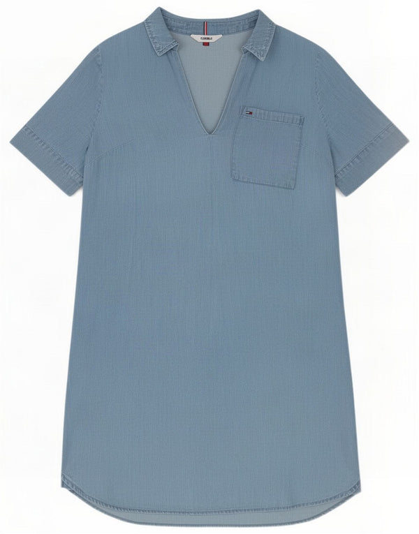 Tommy Hilfiger Womens Denim Dress UK 14 Medium Blue Cotton