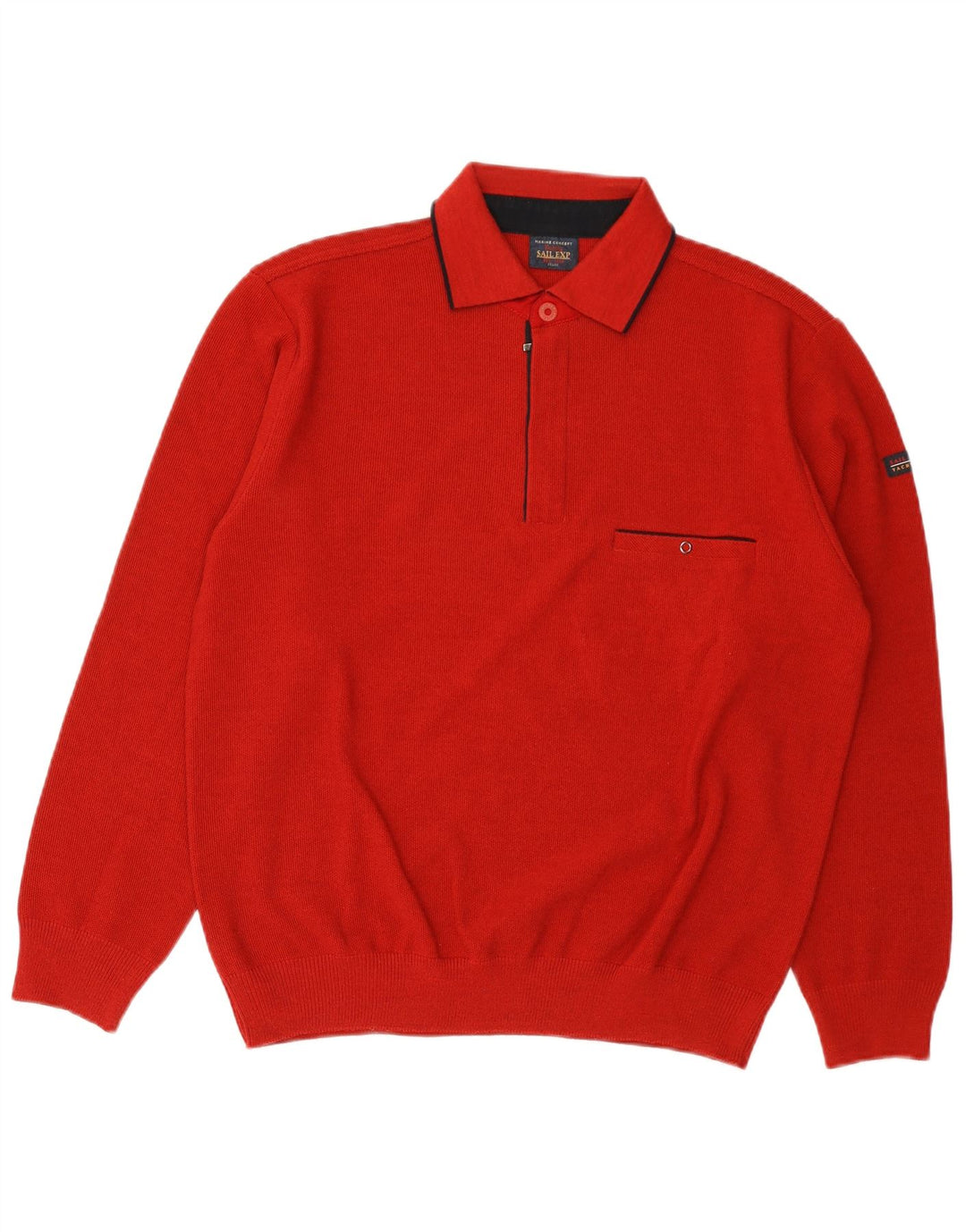 Męski sweter polo Sail Exp IT 50, średnia czerwona wełna