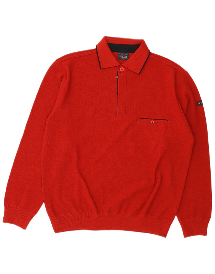 Męski sweter polo Sail Exp IT 50, średnia czerwona wełna