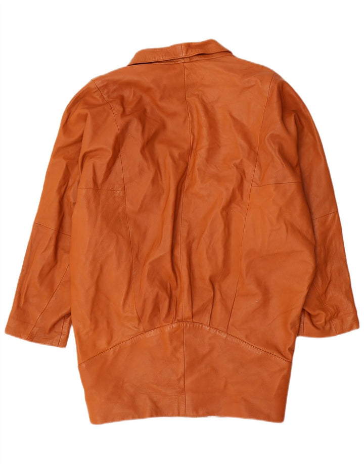 Vintage damski płaszcz skórzany Batwing EU 36 mały brązowy