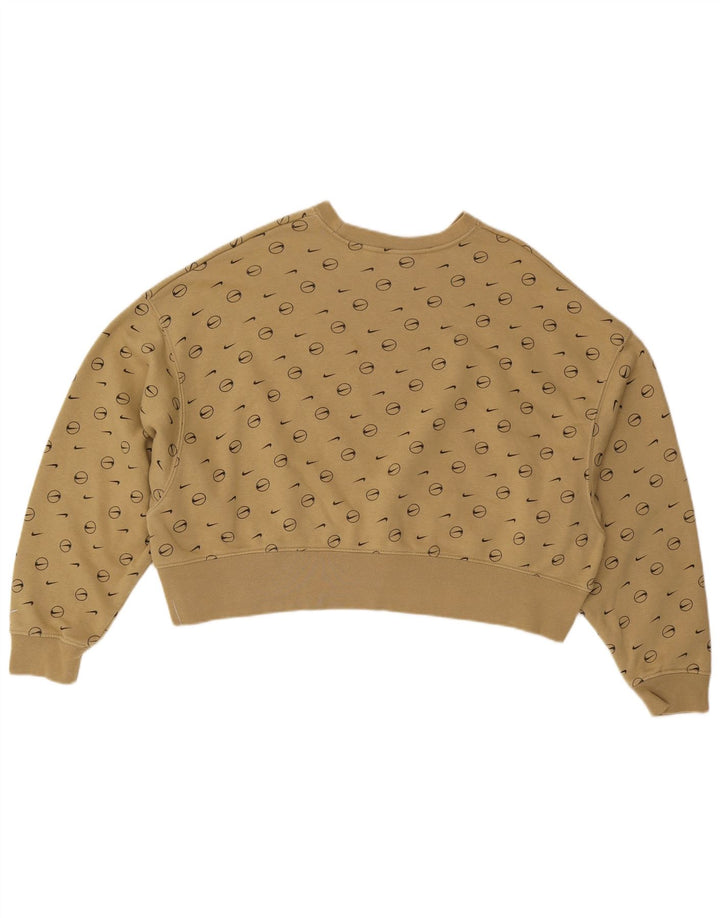 Damski sweter oversize z grafiką NIKE, rozmiar UK 10, mały khaki