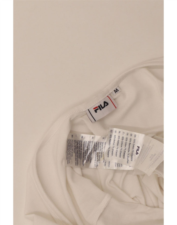 Damskie body Fila z długim rękawem, grafiką, UK 12, średnia, biała bawełna