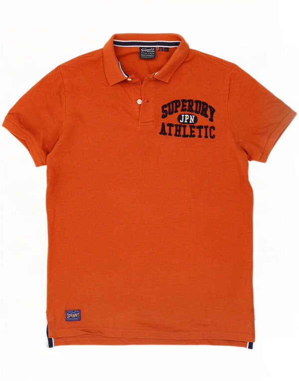 Męska koszulka polo Superdry z grafiką, duża, pomarańczowa, bawełniana