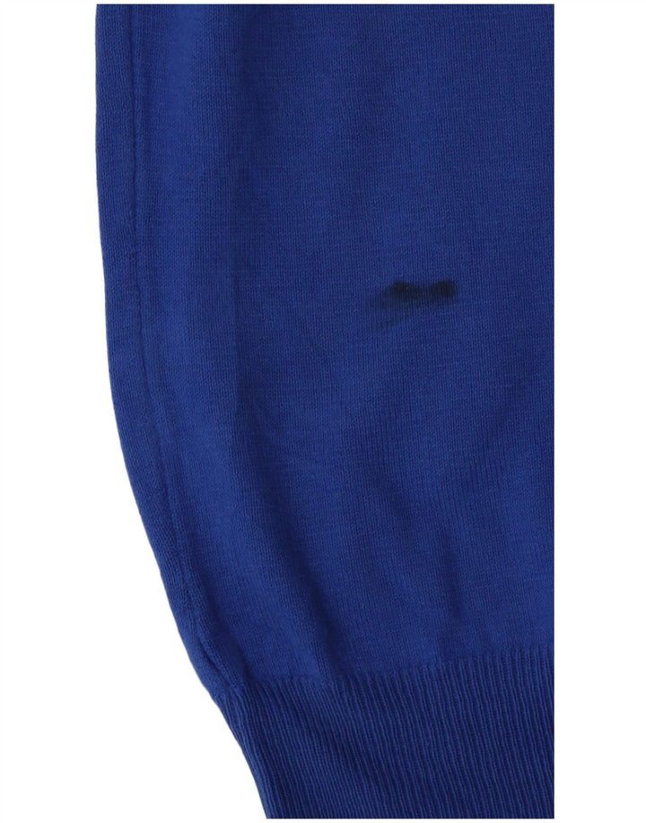 Męski sweter z okrągłym dekoltem Zara, średni niebieski, bawełniany