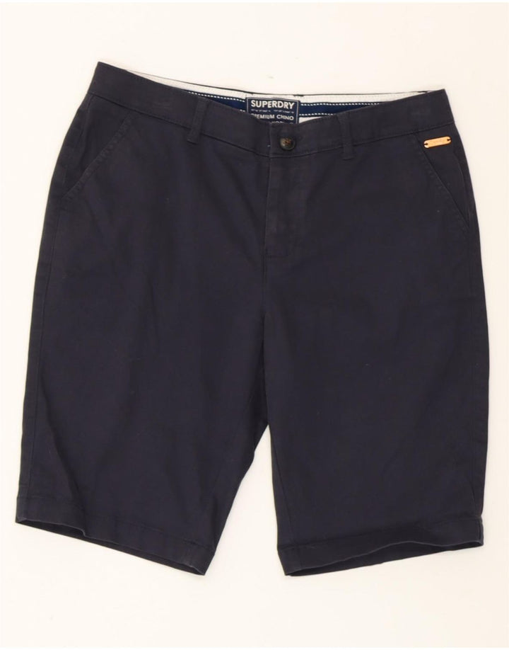 Damskie spodenki Chino SUPERDRY UK 10 Small W30 Granatowa bawełna
