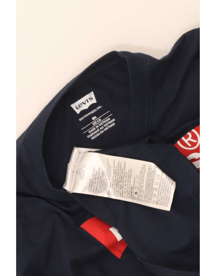 Chłopięcy top Levi's z grafiką, długim rękawem, 7-8 lat, granatowy, bawełniany