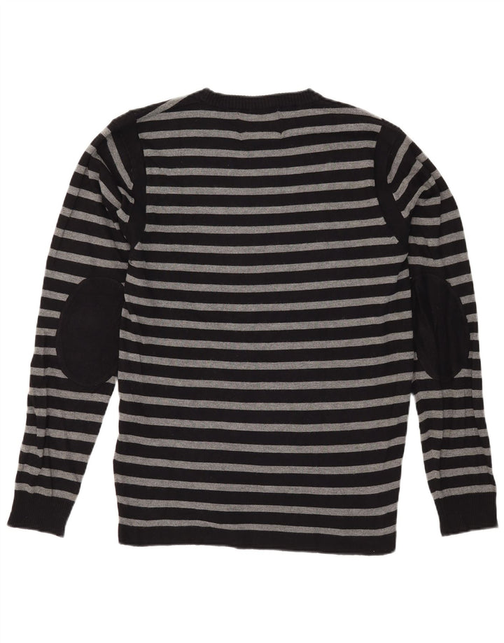 JACK & JONES Męski sweter z okrągłym dekoltem, duże czarne paski