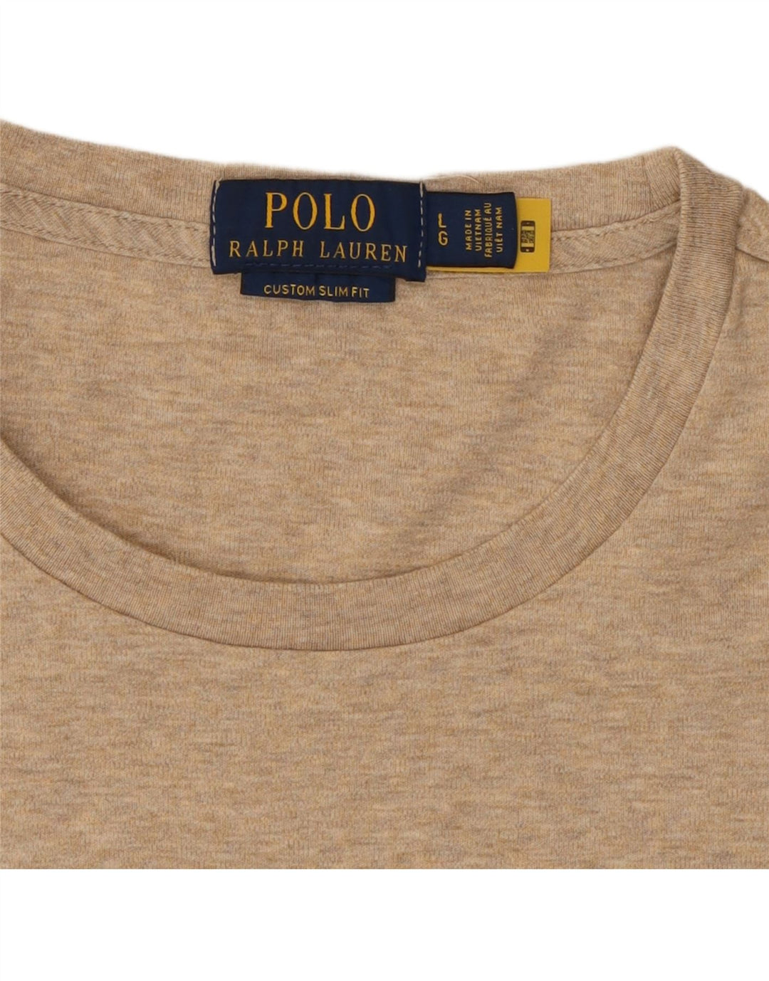 POLO RALPH LAUREN Męski T-shirt o dopasowanym kroju, duży, beżowy