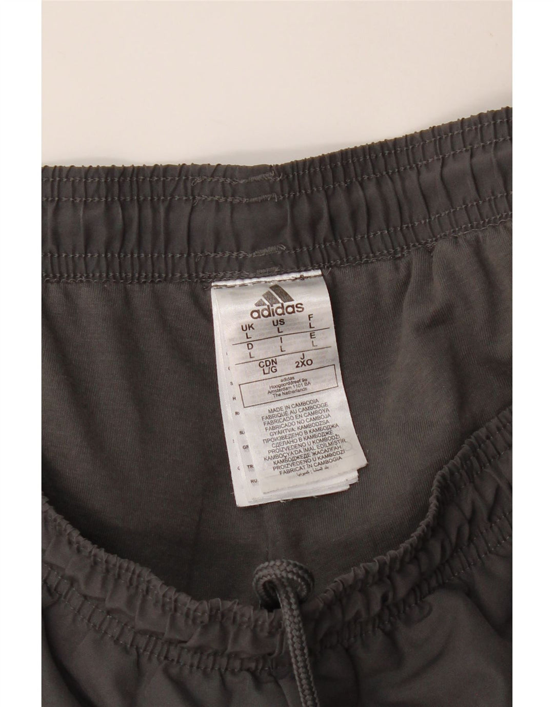 Męskie spodnie dresowe ADIDAS, duże, szare, poliestrowe