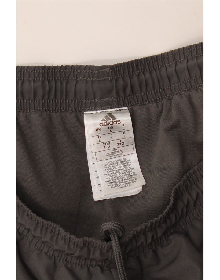 Męskie spodnie dresowe ADIDAS, duże, szare, poliestrowe