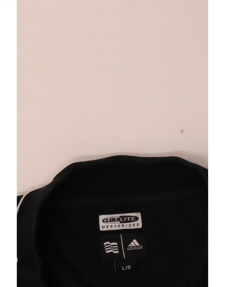Męska koszulka polo Adidas Climalite, duża, czarna, bawełniana