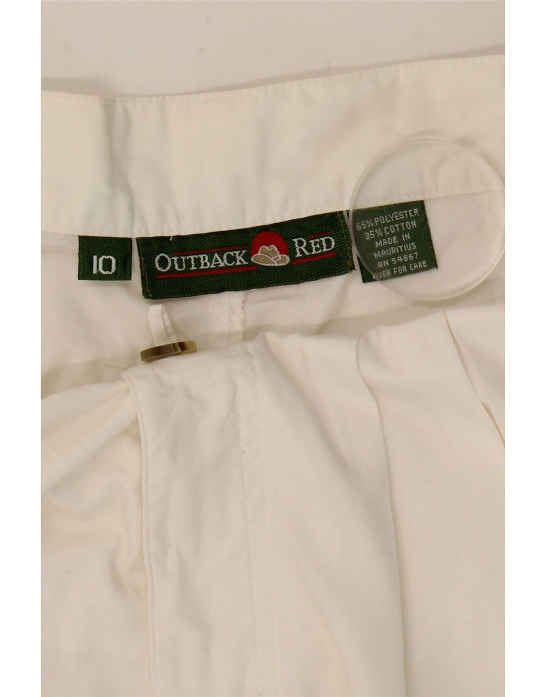 Damskie spodenki chino z wysokim stanem Outback UK 10 Small W27 Biały poliester