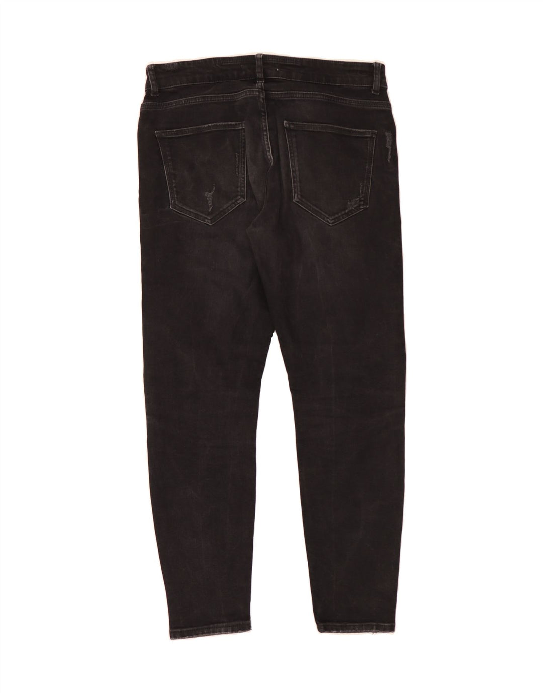 ZARA Womens Distressed Slim Jeans W34 L29  Black Cotton Vintage Zara and Second-Hand Zara from Messina Hembry 