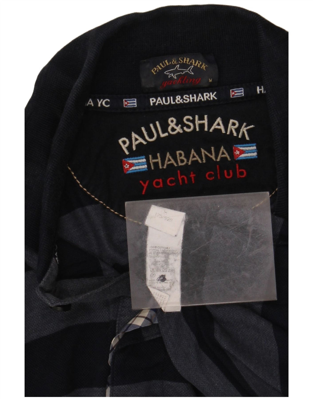 Męska żeglarska koszulka polo PAUL & SHARK, średnia, granatowa, bawełniana w paski