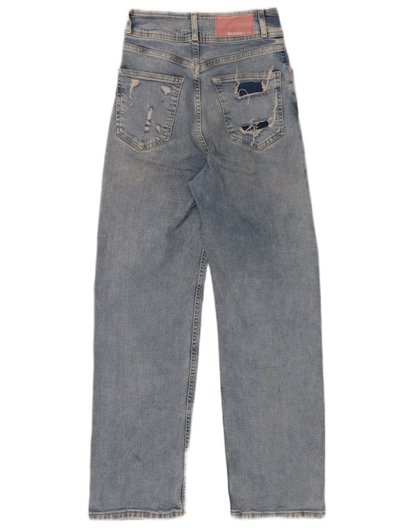 Zara Damskie proste dżinsy z wysokim stanem EU 34 2XS W24 L27 Niebieskie bawełniane