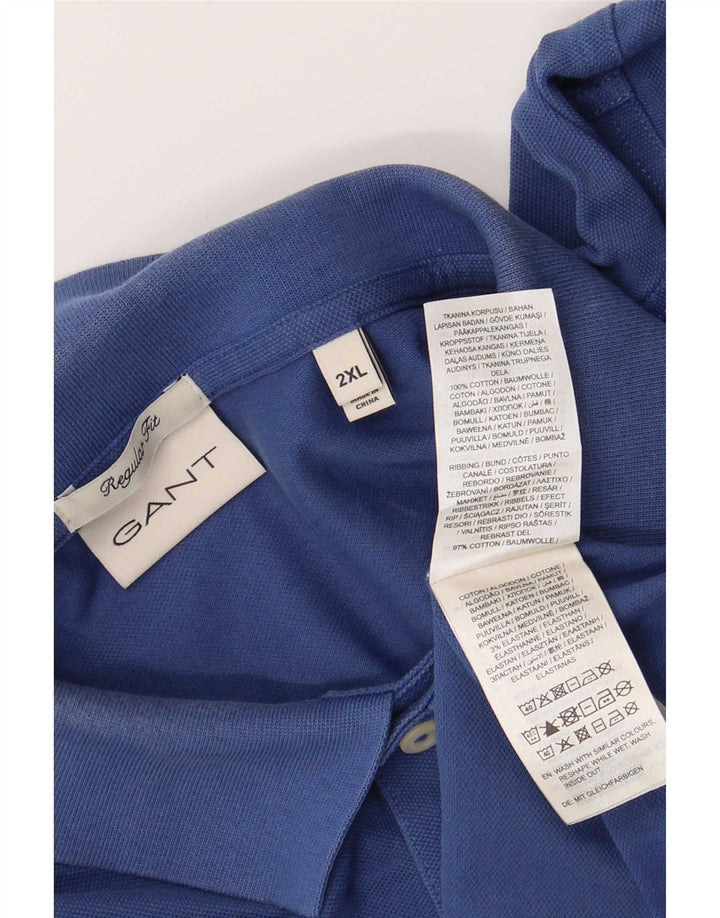 Męska koszulka polo Gant o regularnym kroju 2XL, niebieska, bawełniana
