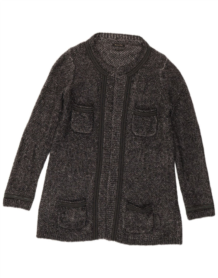 Sweter damski Massimo Dutti Longline Cardigan UK 14 Średni szary nakrapiany