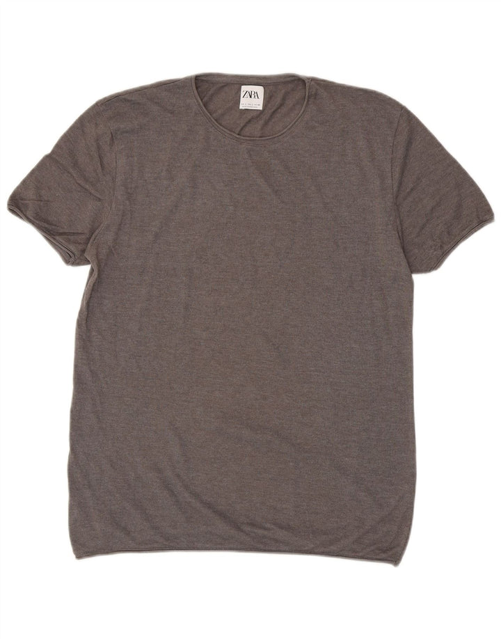 Męski T-shirt Zara, duży, szary