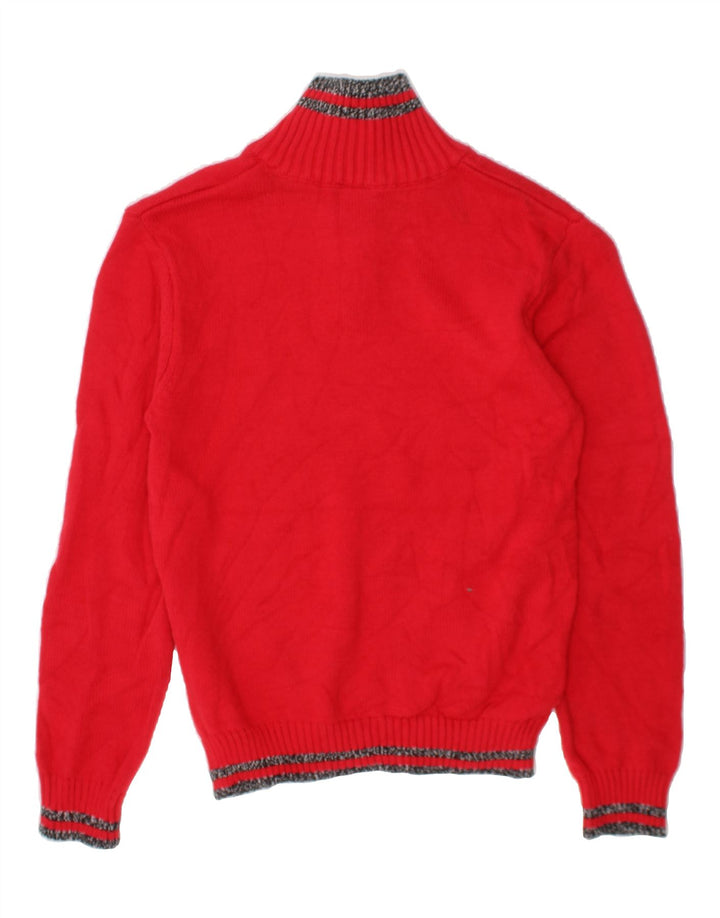 IZOD Boys Zip Neck Jumper Sweater 7-8 Years Medium Red Cotton Vintage Izod and Second-Hand Izod from Messina Hembry 
