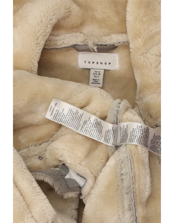 Damska kurtka Oversize Sherpa Topshop UK 10, mała, szara, z poliestru