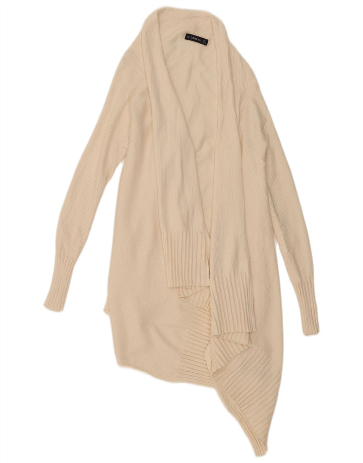Damski sweter oversize z długimi rękawami i otwartym kardiganem Zara UK 10 Small Beige