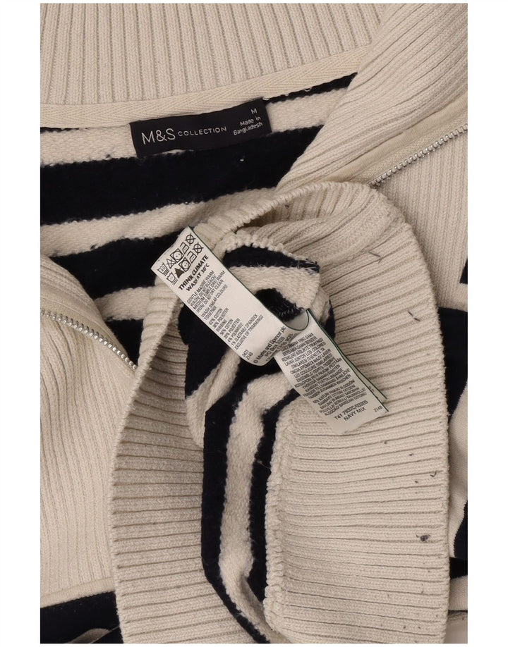 Marks & Spencer Damski sweter z krótkim rękawem i zamkiem błyskawicznym, UK 14, średni granatowy
