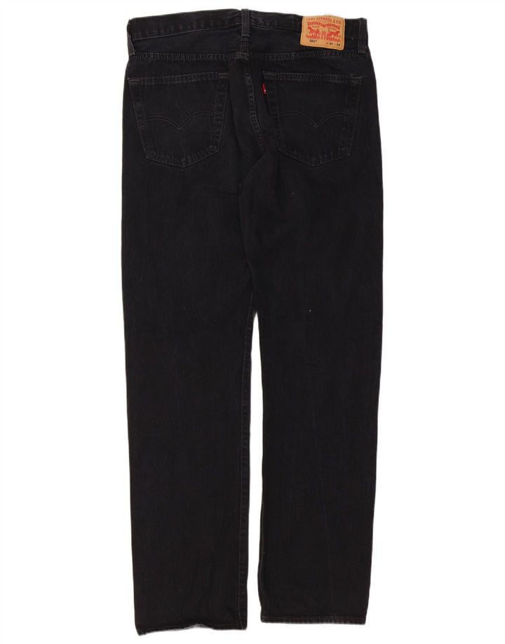 Męskie dżinsy Levi's 501 Straight W34 L34 Czarna bawełna