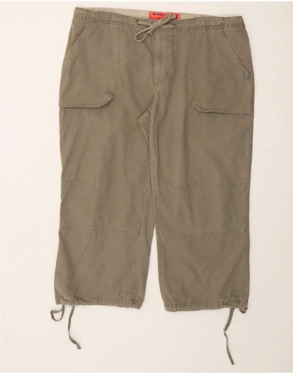 MOSSIMO Girls High Waist Cargo Capri Trousers 14-15 Years W31 L21 Khaki