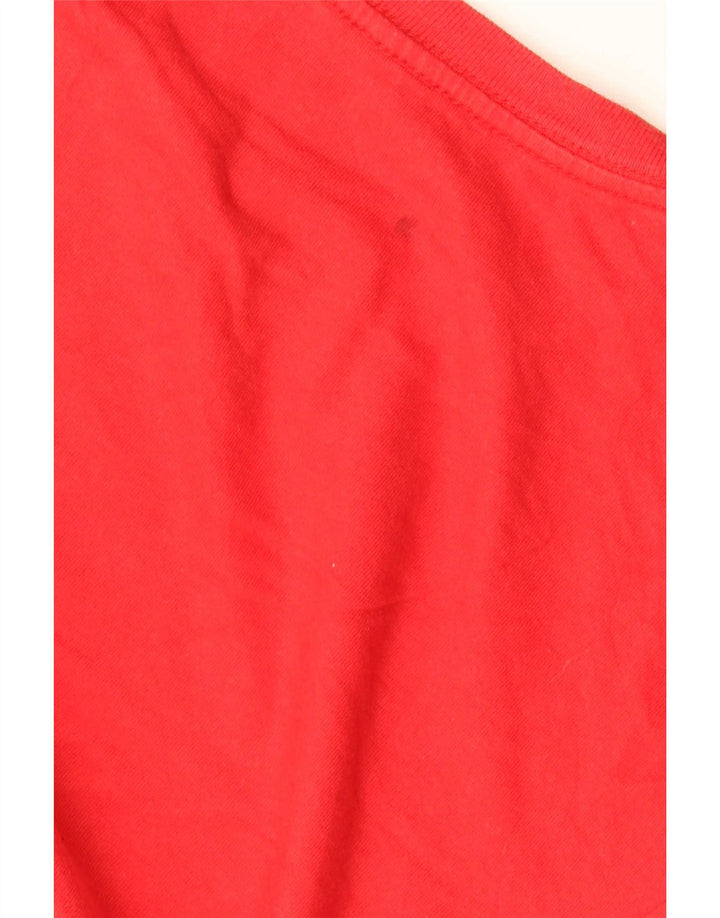 Męski T-shirt z grafiką Volcom z długim rękawem, duży, czerwony, bawełniany