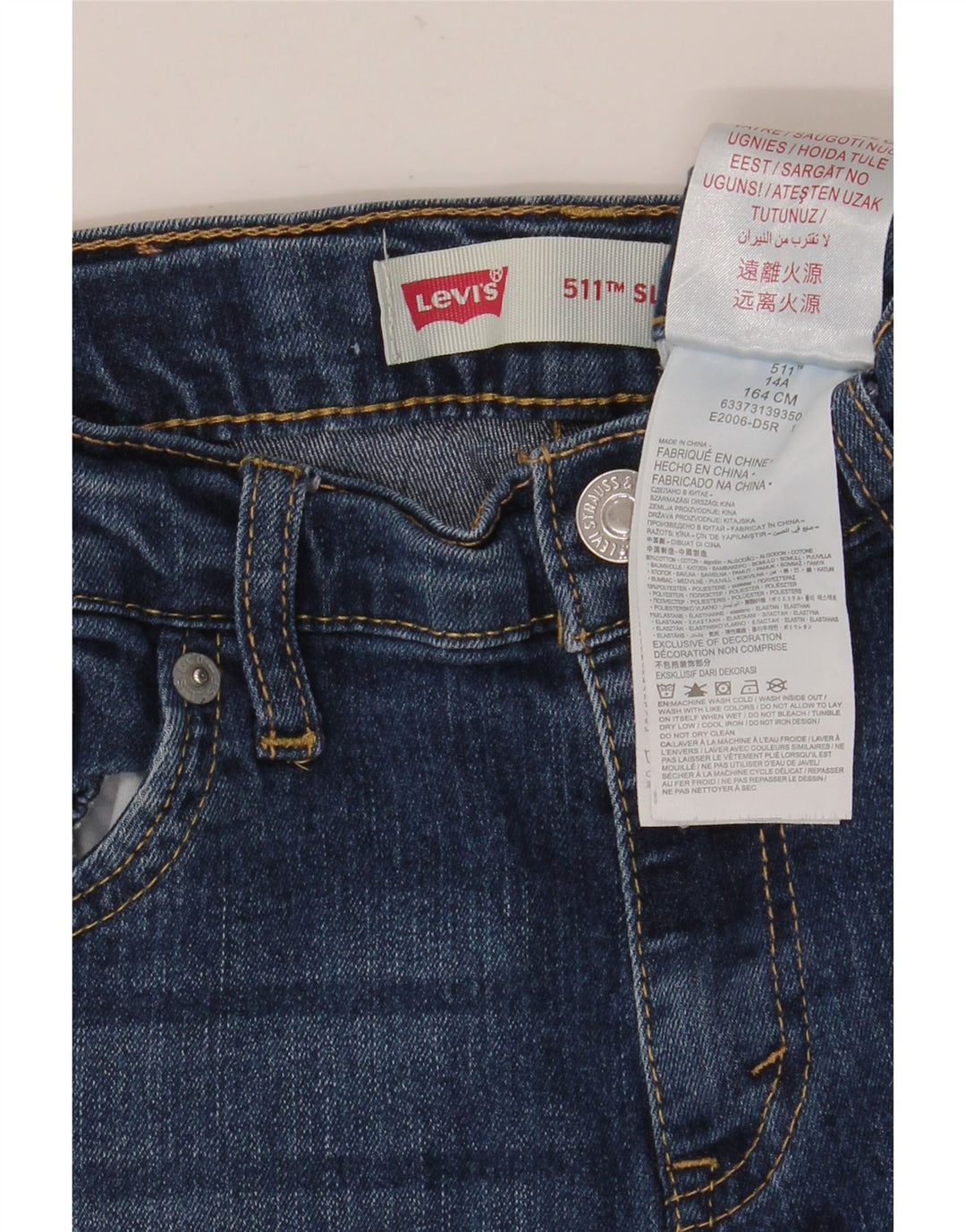 Dżinsy chłopięce LEVI'S 511 Slim 13-14 lat W28 L30 Niebieskie bawełniane