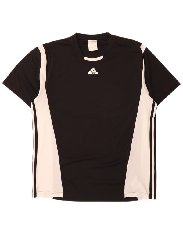 Adidas Mens T-Shirt Top XL Black Colourblock Polyester