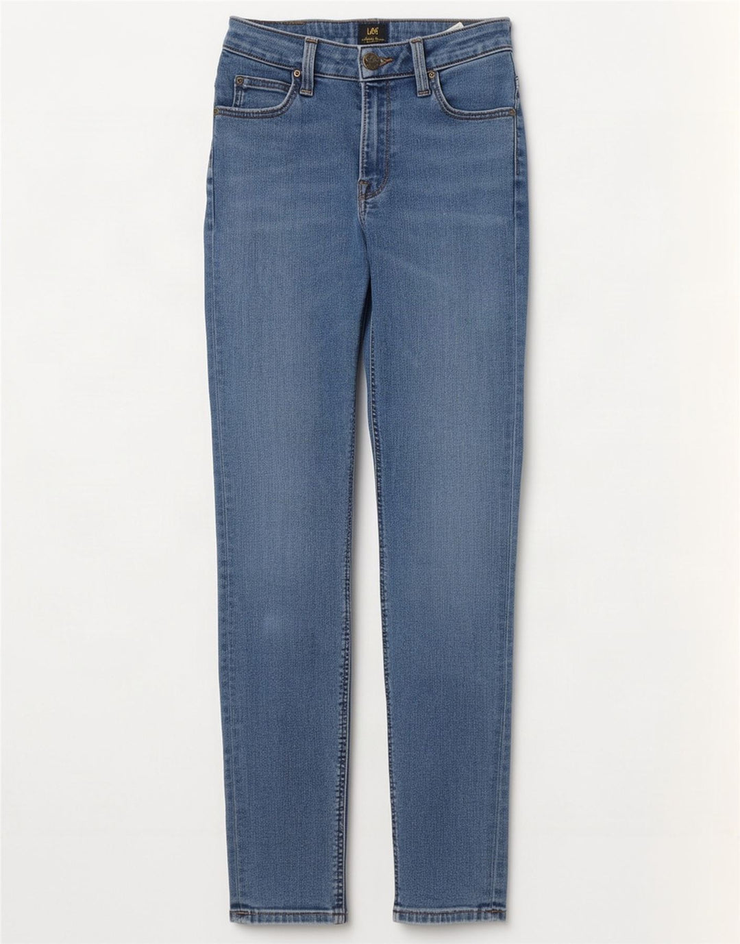 Damskie jeansy Lee Scarlett High Slim W26 L31 Niebieskie bawełniane