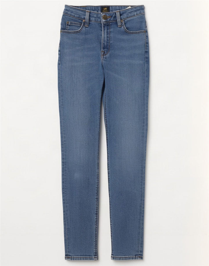 Damskie jeansy Lee Scarlett High Slim W26 L31 Niebieskie bawełniane