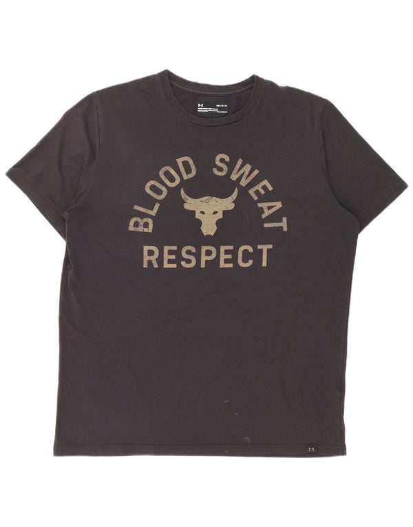 Męski t-shirt z grafiką Under Armour Heat Gear, średni czarny