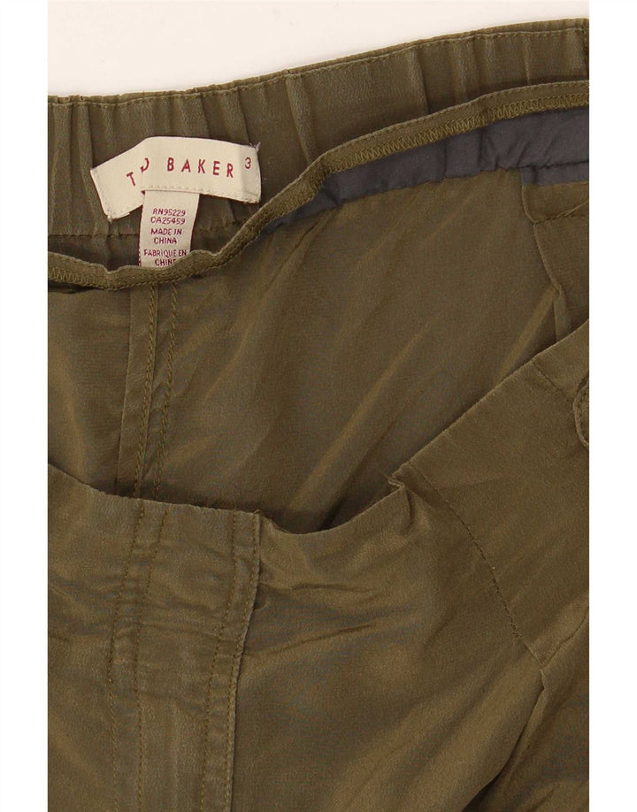 Damskie spodnie cargo z wysokim stanem Ted Baker, rozmiar 3, średnie W34 L28 Khaki