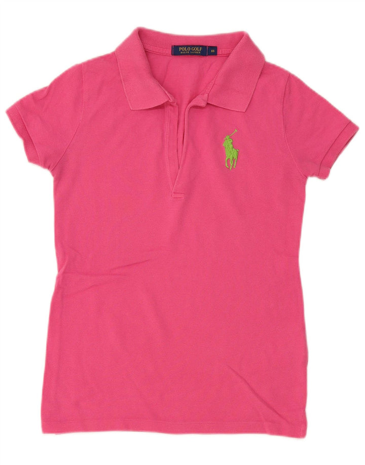 POLO RALPH LAUREN Damska koszulka polo UK 6 XS Różowa bawełna