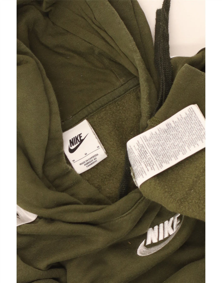 Damska bluza z kapturem NIKE z grafiką, UK 14, bawełna w kolorze średniego khaki