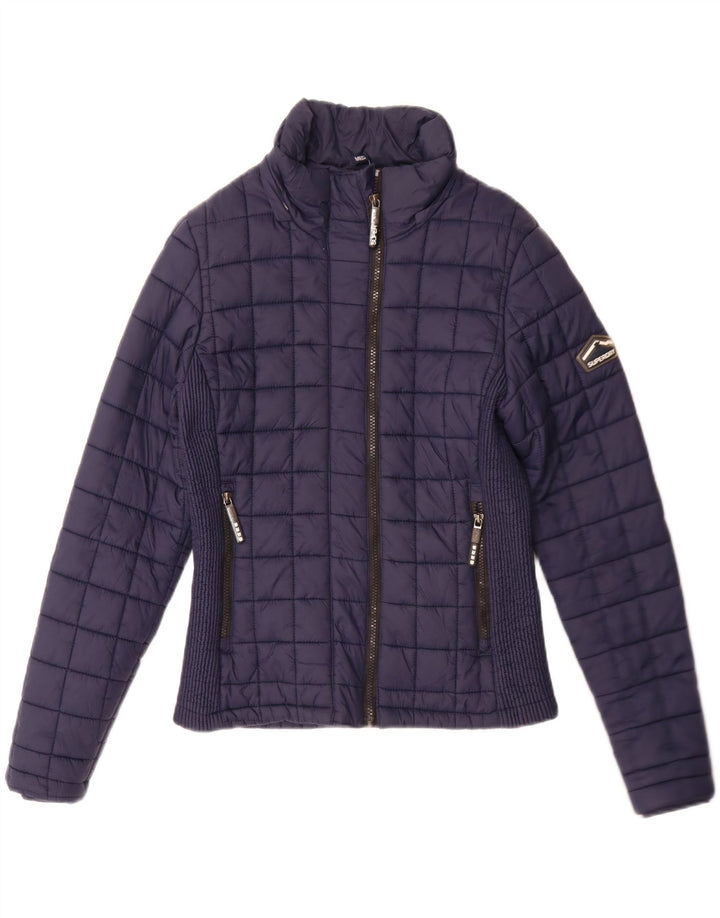 Damska ocieplana kurtka SUPERDRY UK 12, średni granatowy nylon