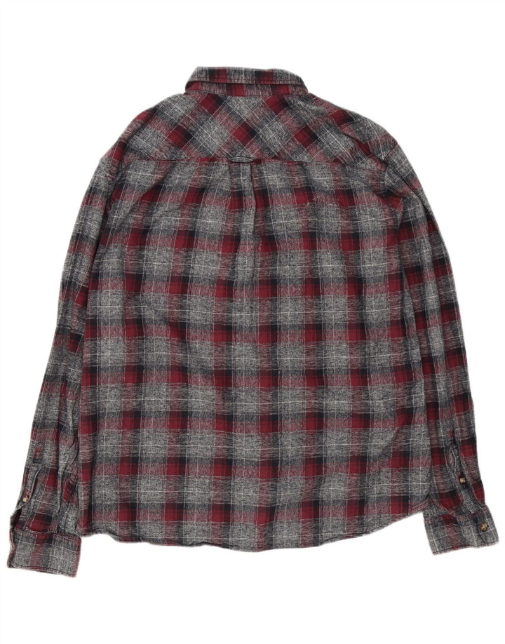 Marks & Spencer Męska koszula flanelowa XL o dopasowanym kroju, szara, bawełniana w kratkę
