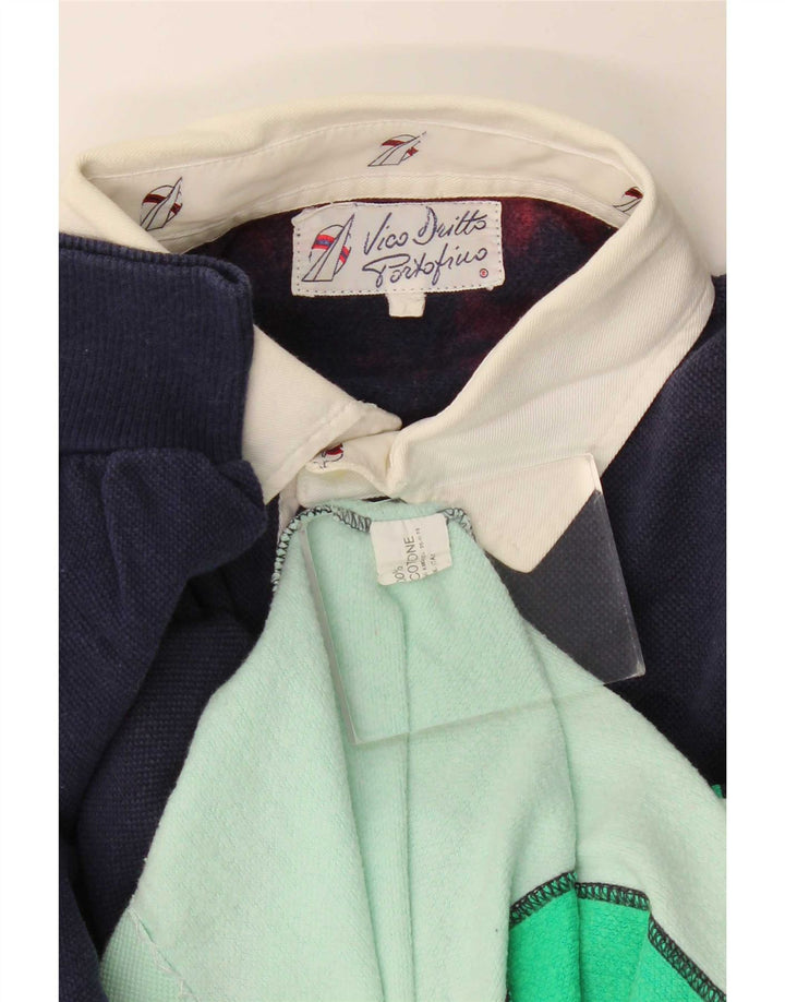 Męska bluza z golfem w stylu vintage, duży, wielobarwny blok kolorów