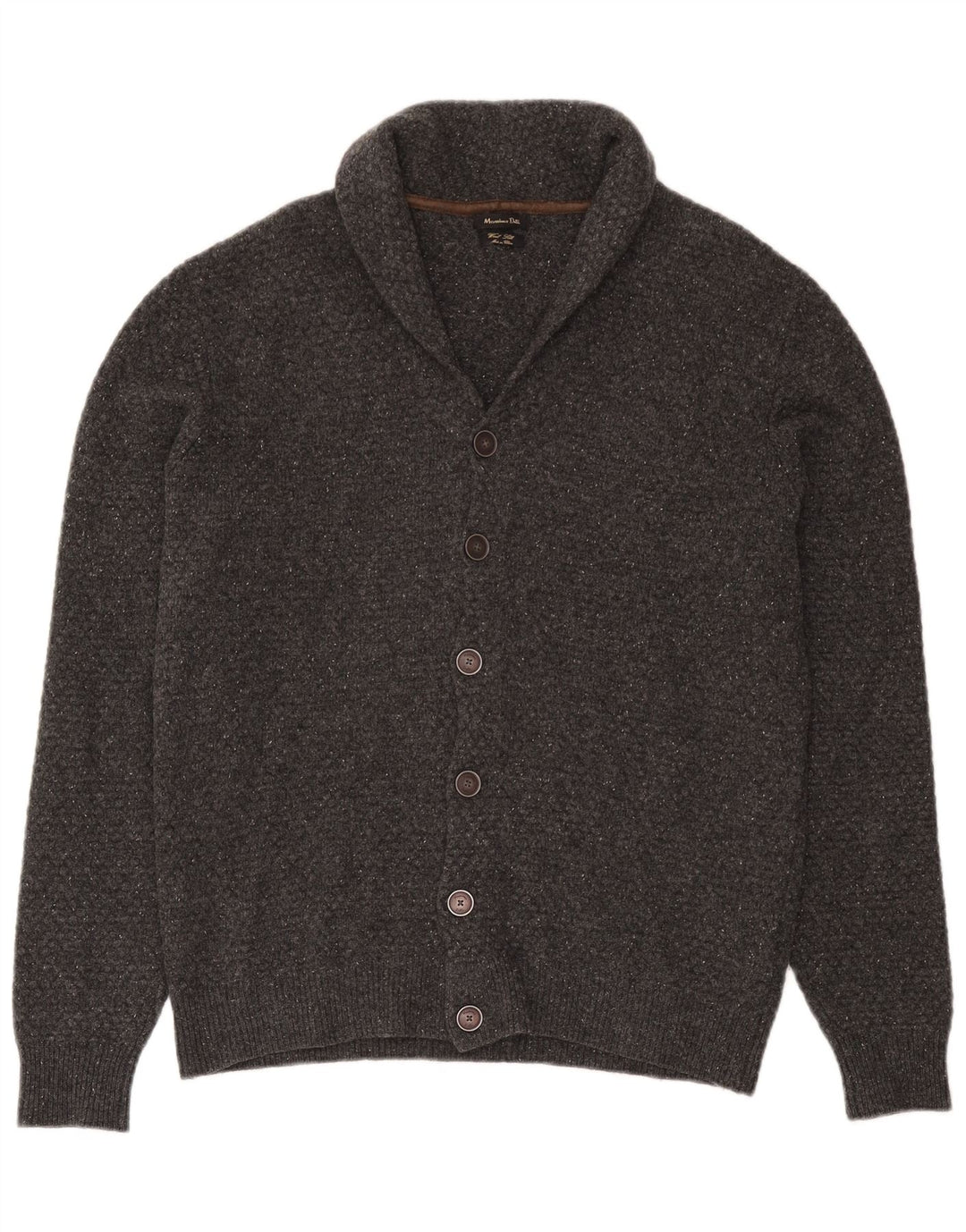 Męski sweter rozpinany Massimo Dutti, duży, szary, wełniany