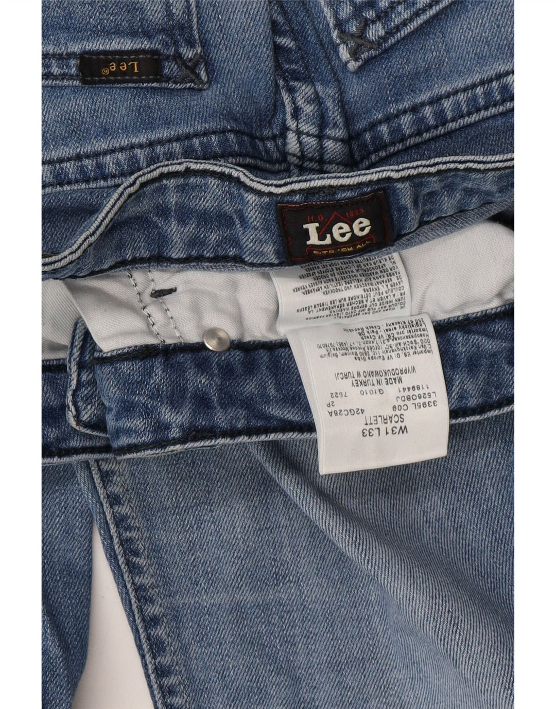 Damskie jeansy Skinny LEE Scarlett W31 L33 Niebieskie, bawełniane