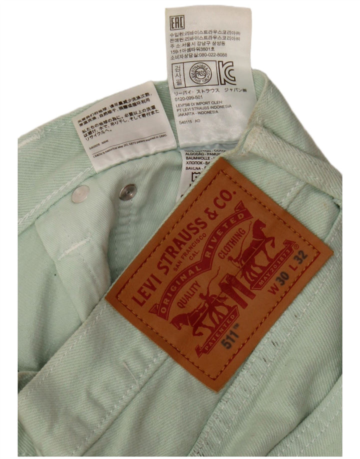 Męskie spodnie Levi's 511 Slim Casual W30 L32 Zielona bawełna