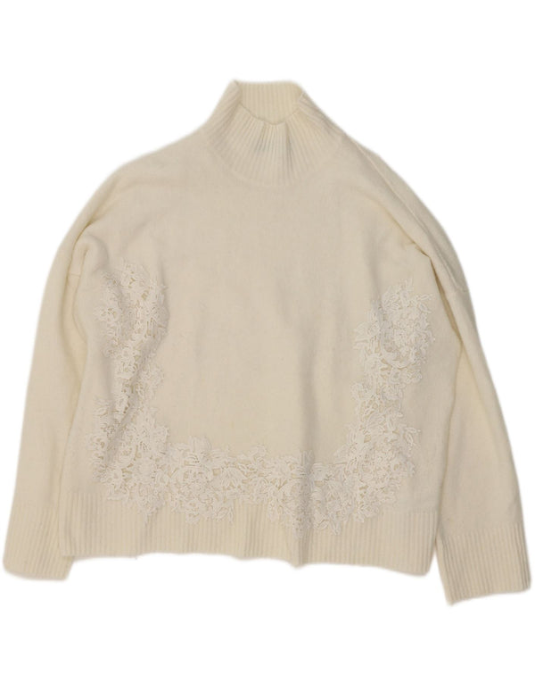 Marks & Spencer Damski sweter z golfem UK 18 XL, beżowy, kwiatowy