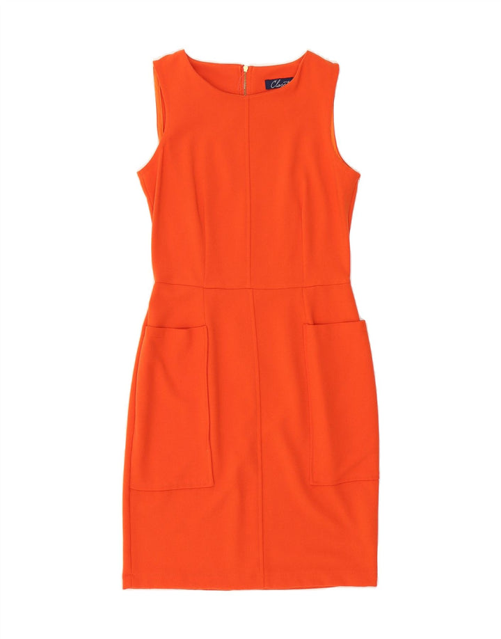 CLOSET Womens Sleeveless Sheath Dress UK 10 Small Orange Polyester Vintage CLOSET and Second-Hand CLOSET from Messina Hembry 