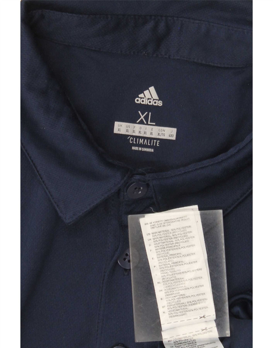 Męska koszulka polo Adidas Climalite XL granatowa, poliestrowa